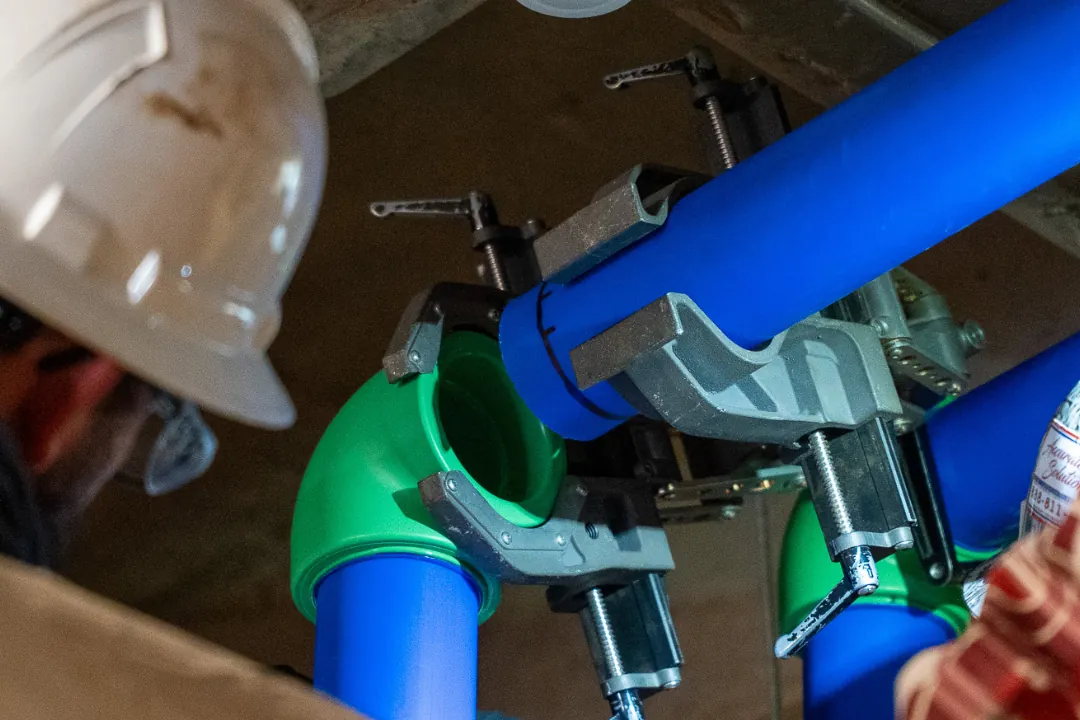 Overhead refrigerant and process piping